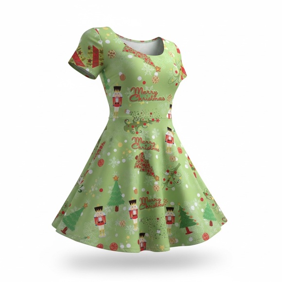 Christmas dress, US 2xl, Asian 4x
Measures 22 inches across, 40 inches long. - Picture 1 of 8